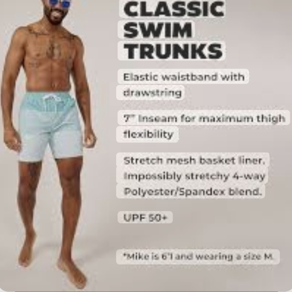 Chubbies The Whale Sharks Classic Lined Swim Trunks Size L - Picture 4 of 12